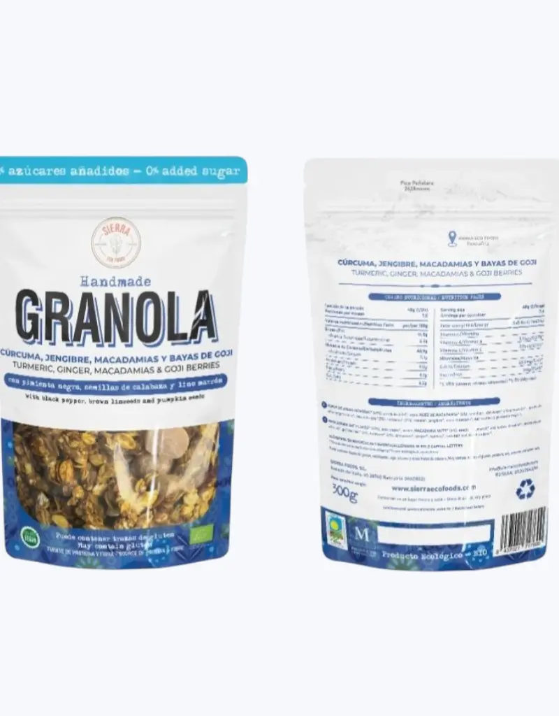 Granola curcuma-jengibre-macadamia-bio