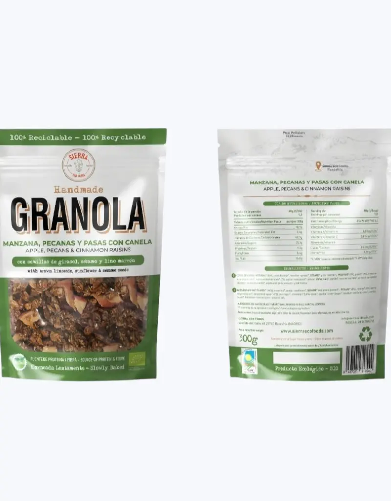 Granola manzana-pecana-pasas-bio